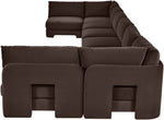 Hammond - Velvet Performance Fabric Upholstered 8 Piece U-Shaped Armless Sectional - Beige