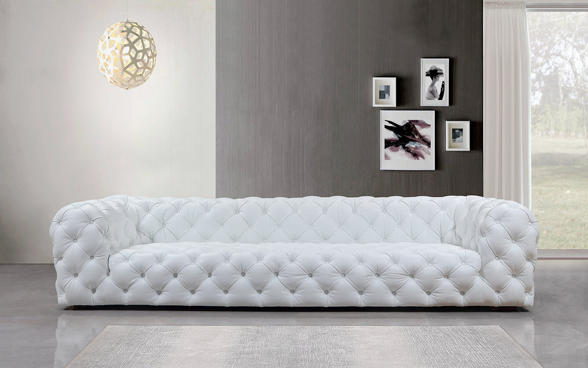 Dexter Transitional White Full Italian Leather Sofa by VIG Furniture - View 3