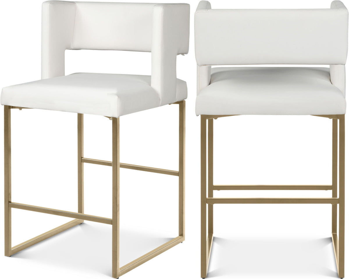 Caleb - Counter Stool with Gold Legs (Set of 2)
