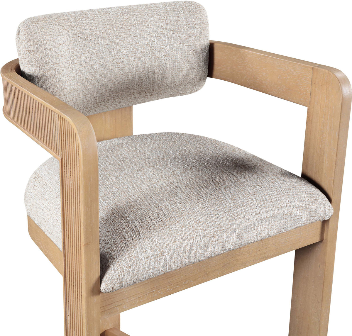 Sacha - Linen Stool With Natural Base