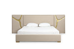 Aspen - Glam Beige Bonded Leather & Gold Bed by VIG Furniture - View 1