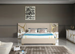 Aspen - Glam Beige Bonded Leather & Gold EK Bed