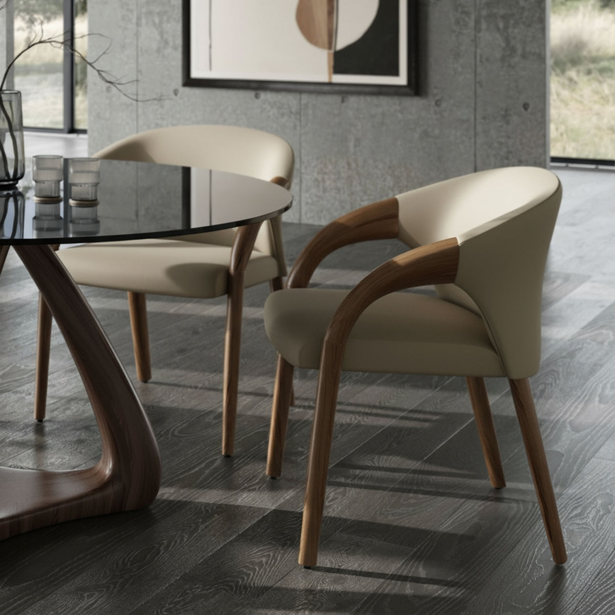 Wynetta Mid-Century Modern Vegan Leather Dining Chair by VIG Furniture - View 3