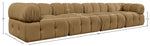 Orin - Fabric Velvet 4 Piece Modular Sofa