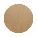 Santorini - Mid-Century Round Wood 48" Pedestal Base Dining Table Seats Up To 4 - Light Cashew / Natural