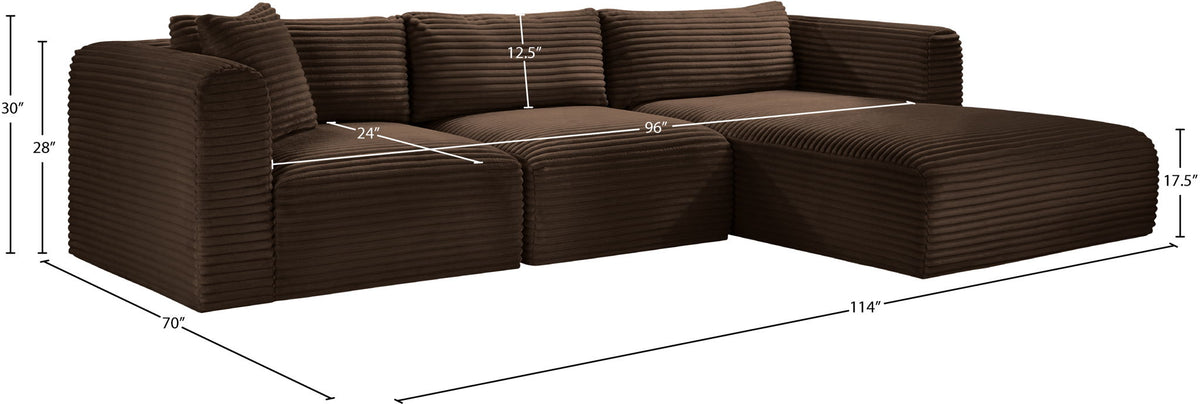 Shaggy - 3 Piece Modular Sectional