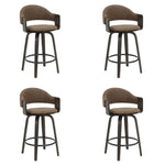 Daxton - Swivel Counter Height Round Back Wood Bar Stool With Faux Leather Seat