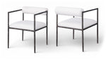 Axis - Linen Textured Cream Fabric Upholstered Dining Chair (Set of 2)
