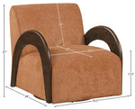 Neria - Chenille Fabric Upholstered Swivel Accent Chair - Painted Brown Base