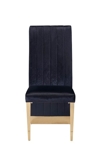 Keisha - Modern Black Velvet and Gold Dining Chair Set of 2 by VIG Furniture - View 3