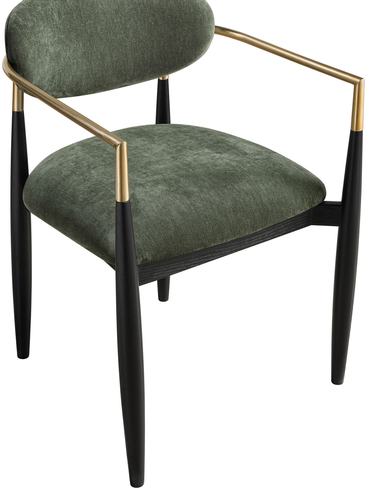 Riccio - Fabric Dining Arm Chair (Set of 2) - Black And Gold Frame