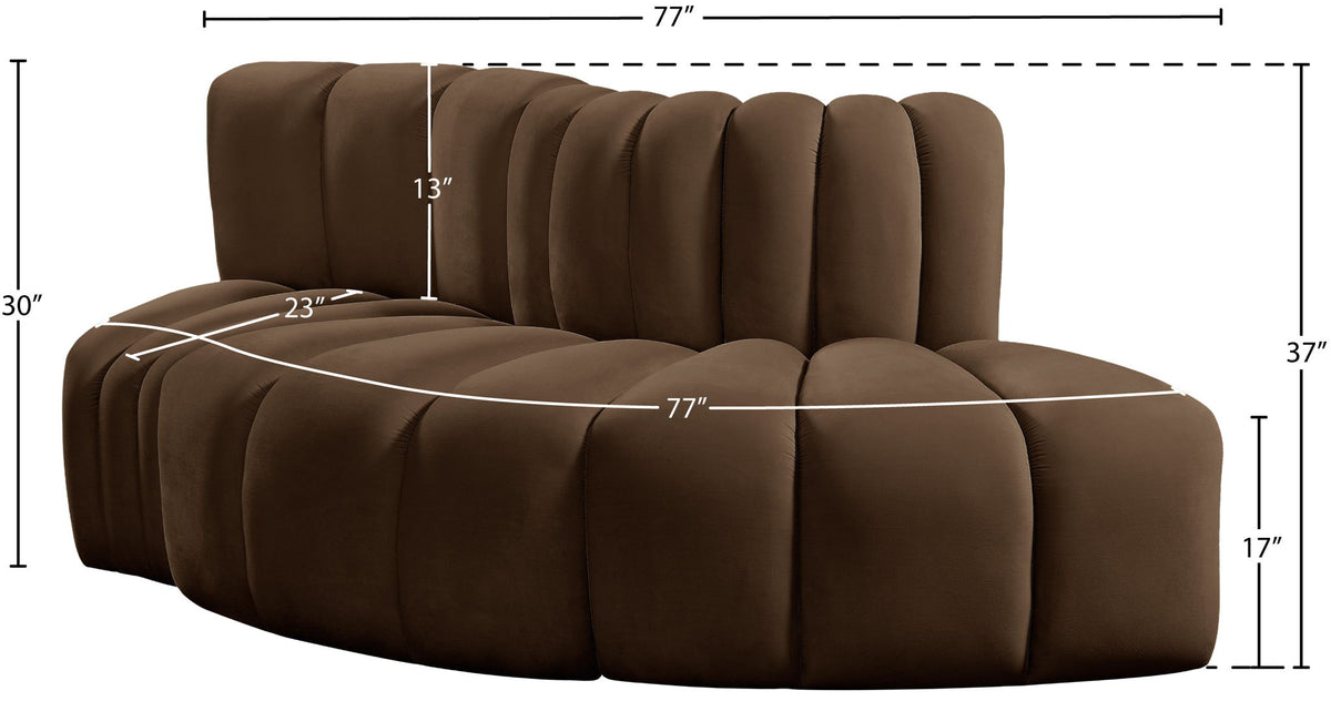 Arc - Velvet 3 Piece Modular Sofa