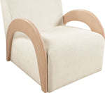 Neria - Chenille Fabric Upholstered Swivel Accent Chair - Cream / Painted Natural