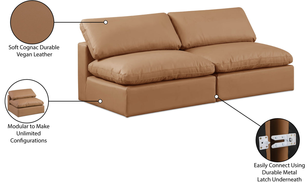Comfy - Faux Leather Modular Armless Sofa 2 Seats
