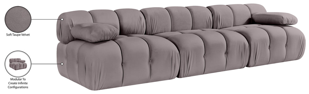 Orin - Velvet 3 Piece Modular Sofa