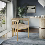 Marcello - Dining Chair With Brushed Gold Iron Frame (Set of 2) - Beige