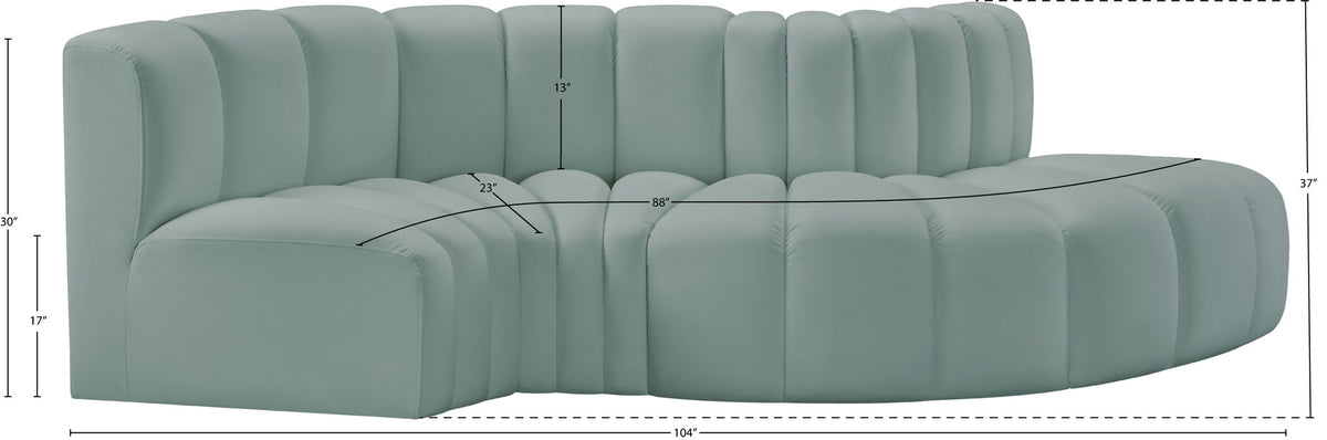 Arc - Faux Leather 4 Piece L-Shaped Modular Sofa