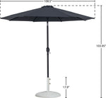 Fiji - Aluminum Patio Umbrella With Round White And Black Base