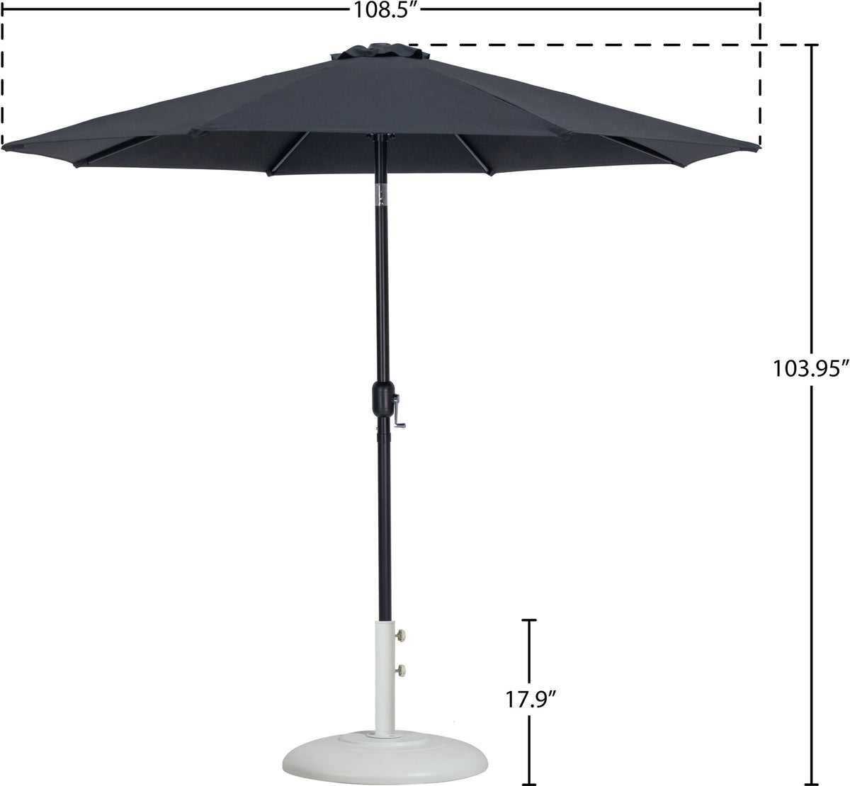Fiji - Aluminum Patio Umbrella With Round White And Black Base