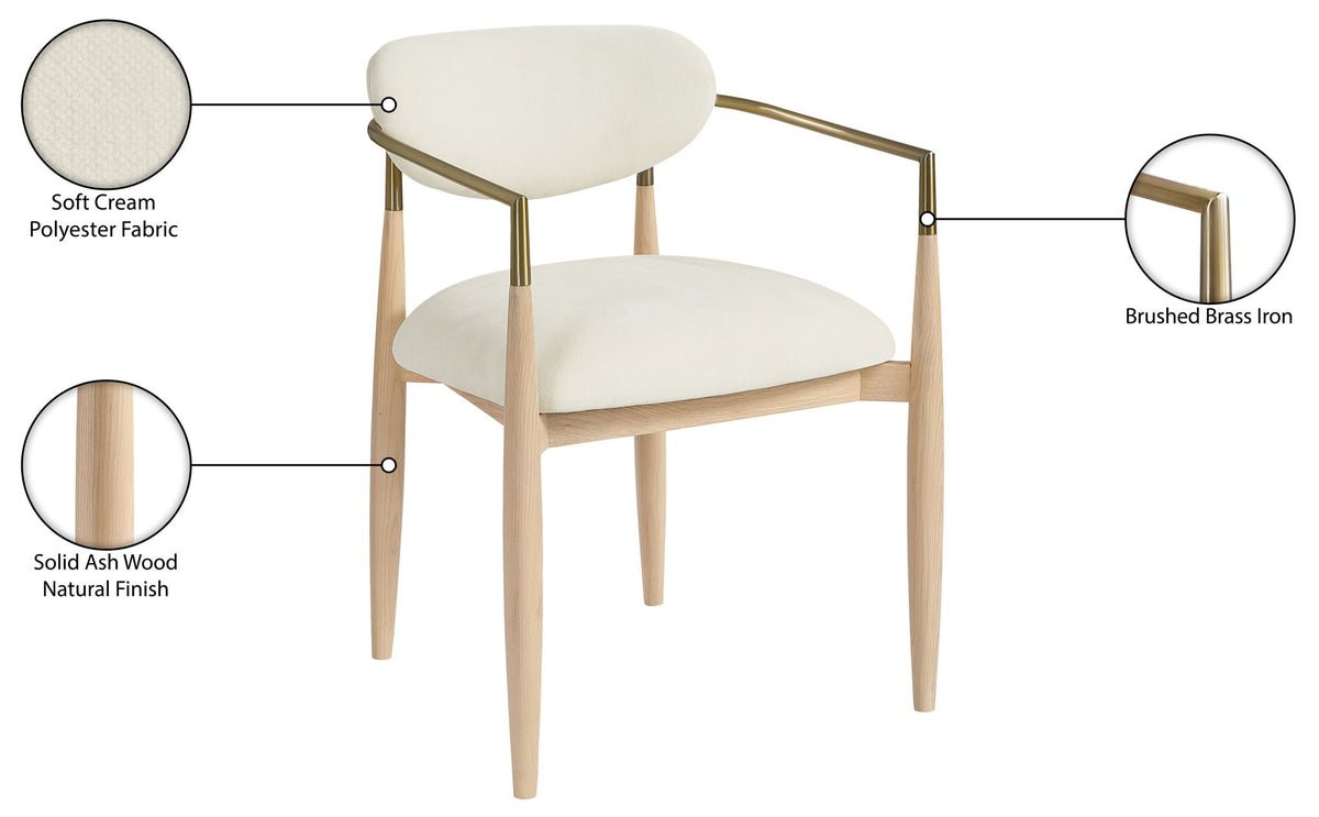Riccio - Fabric Dining Arm Chair (Set of 2) - Natural Frame