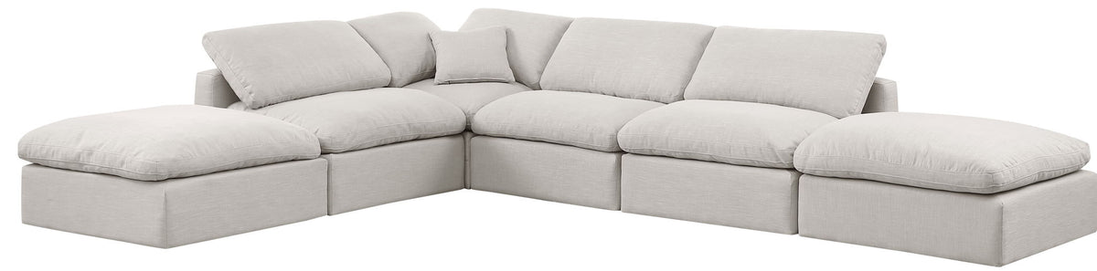 Indulge - Linen 6 Piece Modular Armless Sectional