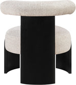 Calder - Linen Textured Fabric Upholstered Accent Chair - Painted Black Base