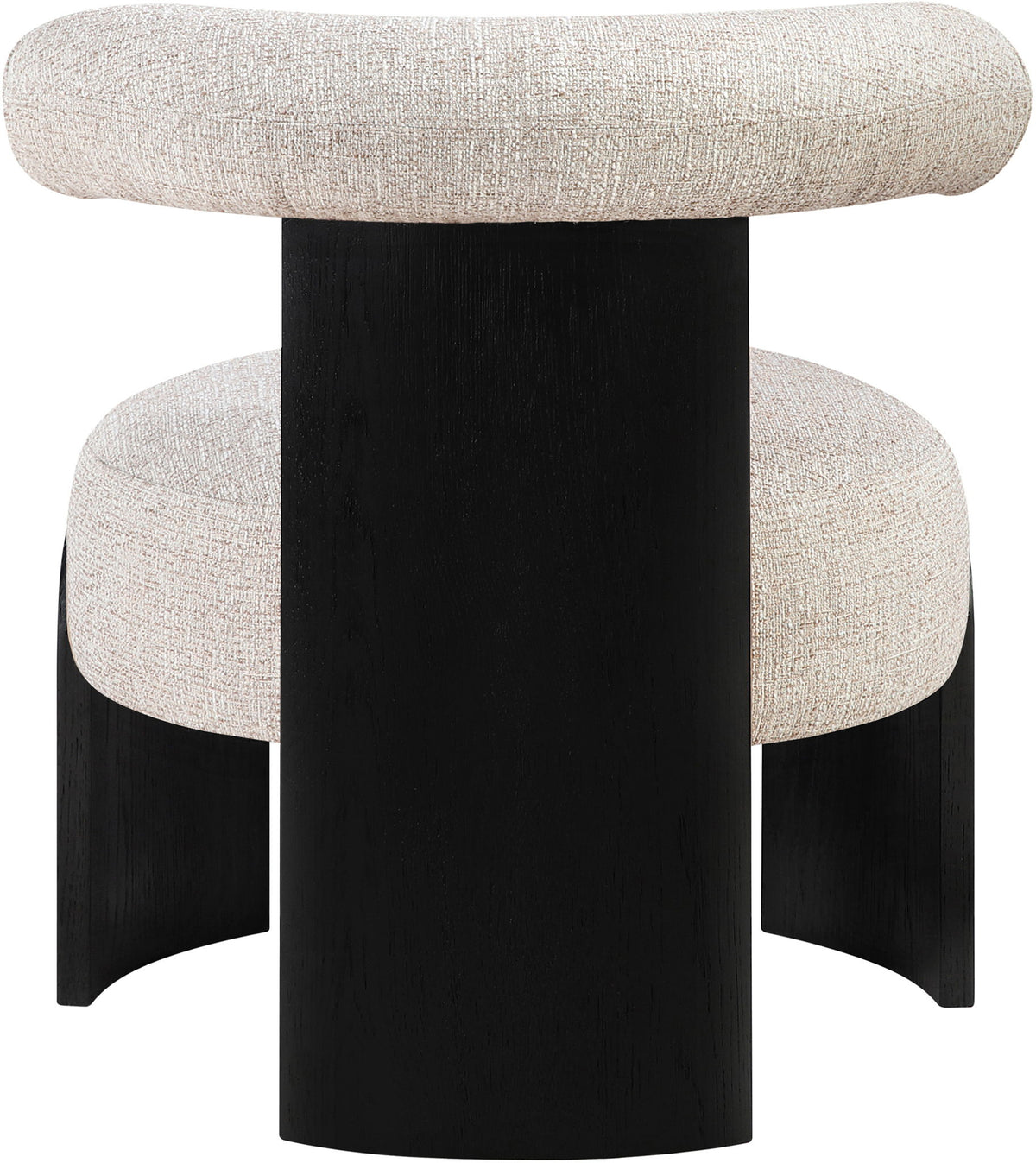 Calder - Linen Textured Fabric Upholstered Accent Chair - Painted Black Base