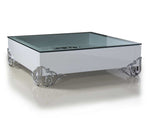 LS538 Emma Modern White Coffee Table w/ Glass Top by VIG Furniture - View 1