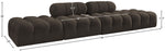 Ames - 4 Piece Boucle Upholstered Modular Sofa With 2 Backless Seats