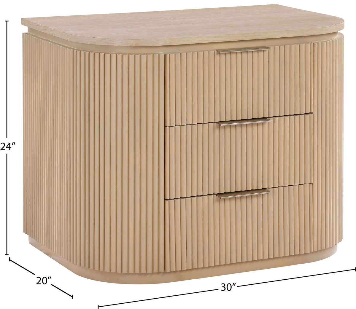 Astrid - Solid Wood And Oak Veneer Nightstand