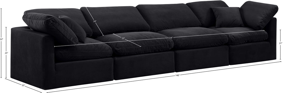 Indulge - Velvet 4 Seat Modular Sofa