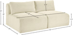Shaggy - 2 Seat Modular Armless Sofa