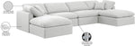 Indulge - Linen 6 Piece Modular Double Chaise Sectional - White
