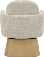 Marlowe - Linen Textured Fabric Upholstered Swivel Accent Chair - Stained Natural