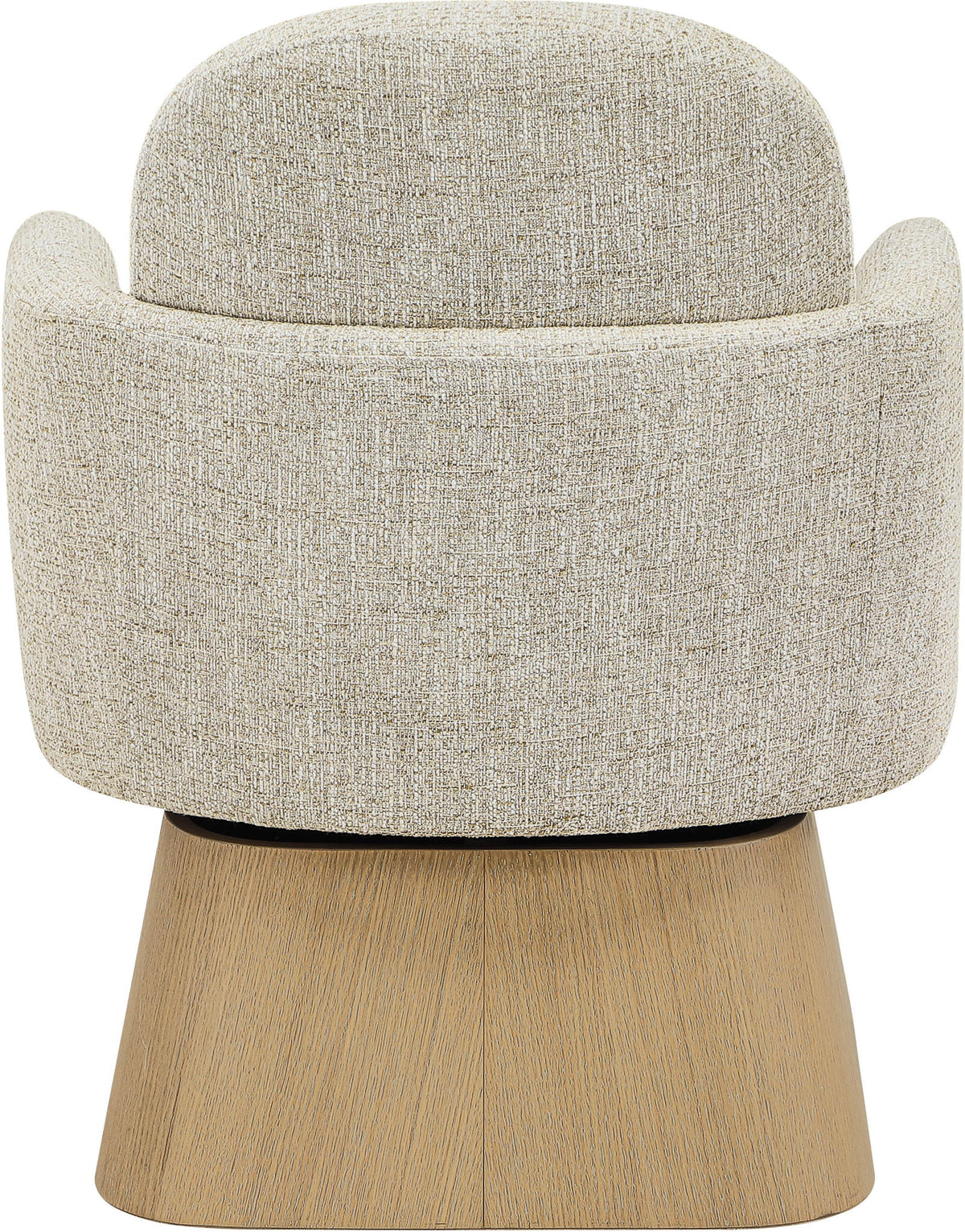 Marlowe - Linen Textured Fabric Upholstered Swivel Accent Chair - Stained Natural