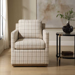 Basie - Casual Linen Swivel Chair - White