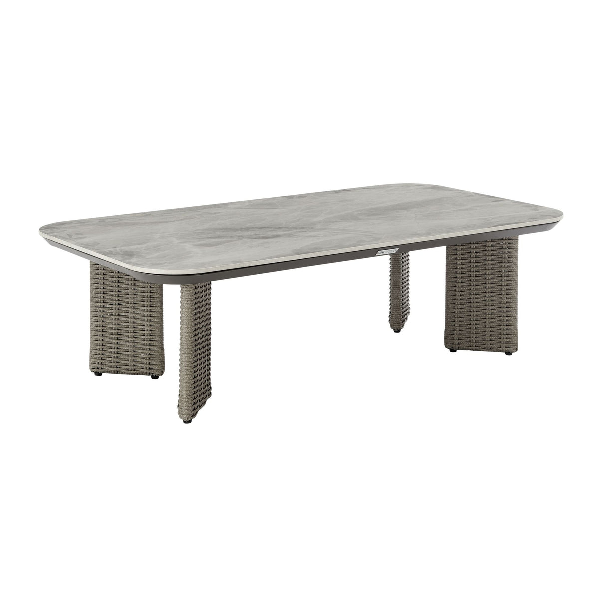 Ciela - 5-Piece Outdoor Sofa Lounge Set With Sintered Stone Tables - Gray / Dark Bronze