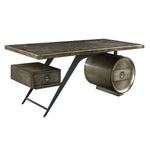 Brancaster - Executive Writing Desk With USB - Bronze Aluminum