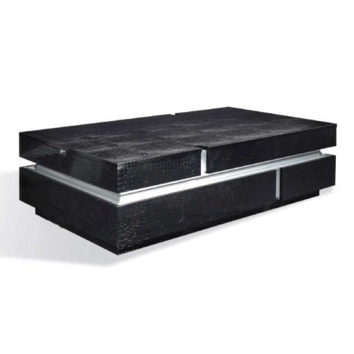 Vdara Modern Black Faux Crocodilian Coffee Table by VIG Furniture - View 1