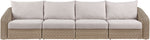 Seacrest - Olefin Water Resistant Fabric And Wicker 4 Piece Outdoor Patio Modular Sofa