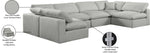 Comfy - 6 Piece Linen Modular Armless Sectional