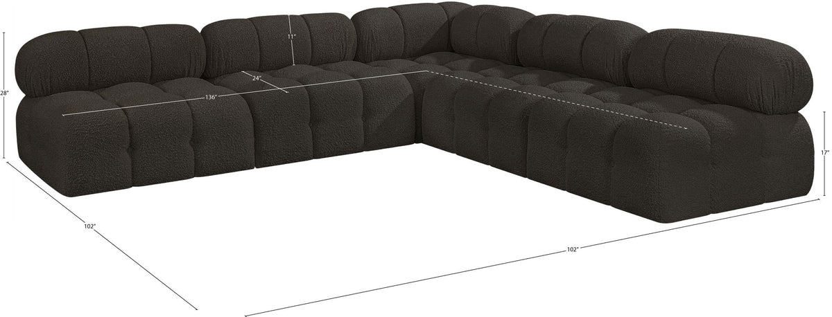 Ames - 5 Piece Fabric Modular Corner Sectional