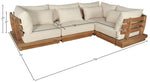 Mirella - 4 Piece Water Resistant Fabric Outdoor Patio Modular Sectional