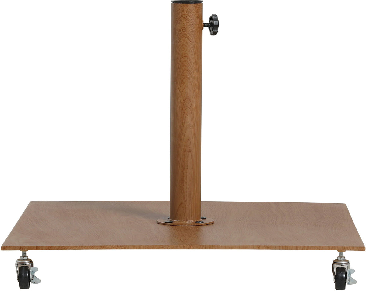 Fiji - Aluminum Patio Umbrella With Square Teak And White Base