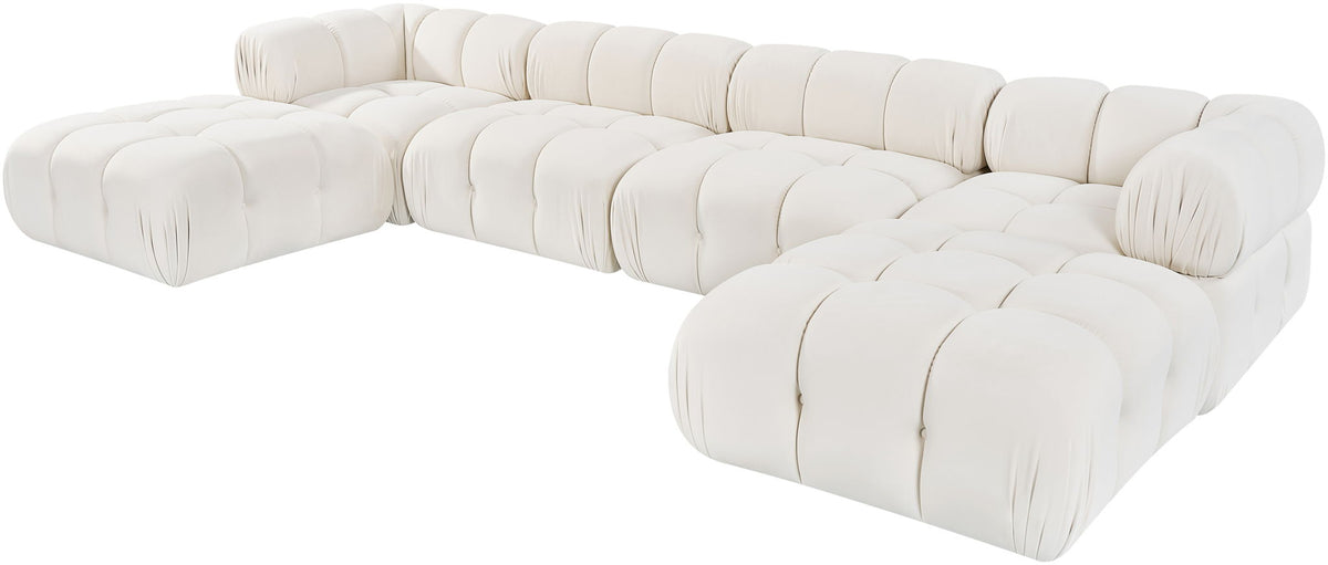 Orin - Velvet 6 Piece Modular Double Chaise Sectional