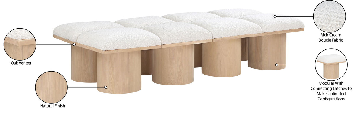 Pavilion - 8 Piece Modular Bench With Natural Base