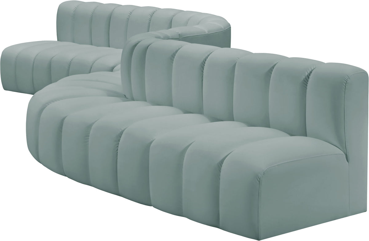 Arc - Faux Leather 8 Piece Curved Modular Sofa
