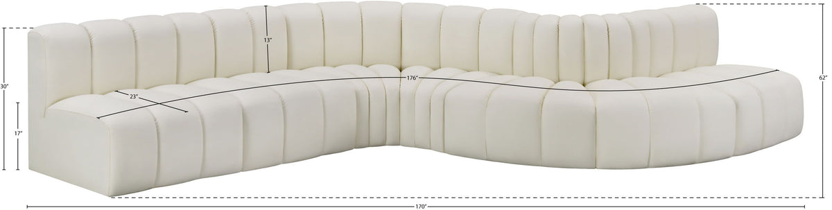 Arc - Faux Leather 7 Piece Modular Sofa