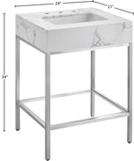 Marmo - Engineered Marble Bathroom Vanity With Chrome Base