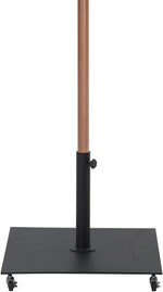 Fiji - Aluminum Patio Umbrella With Square Black And Teak Base